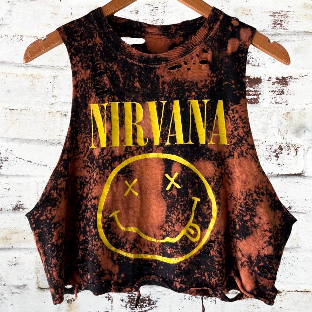 Nirvana Smiley Shredded Tee