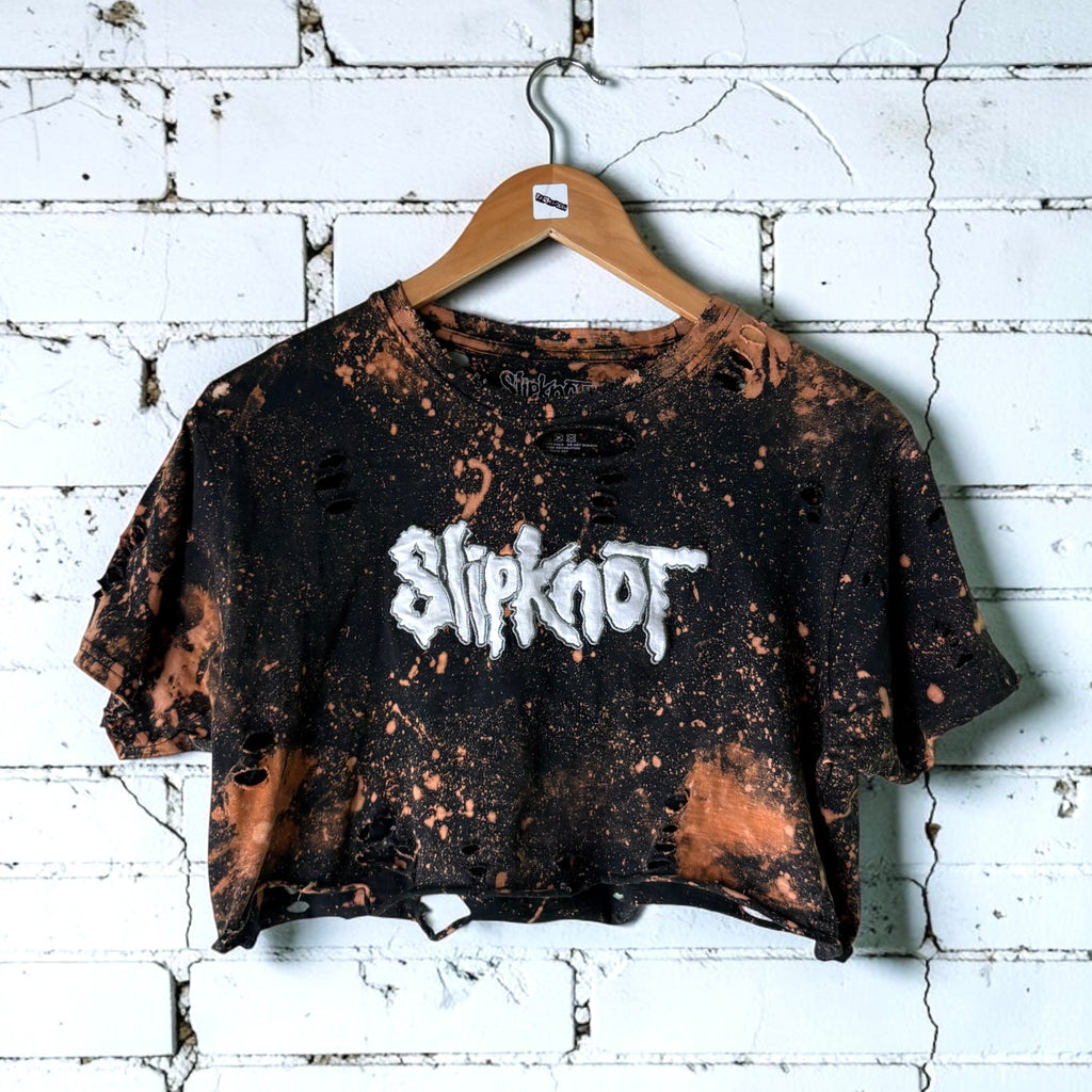 Slipknot Bleached Distressed cropped Band Tee
