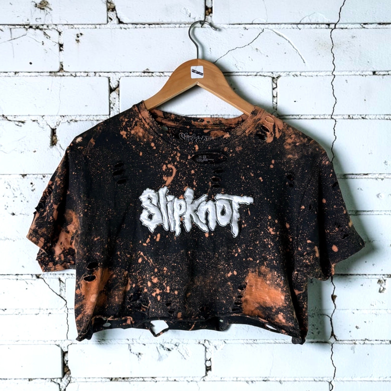 Slipknot Bleached Distressed cropped Band Tee