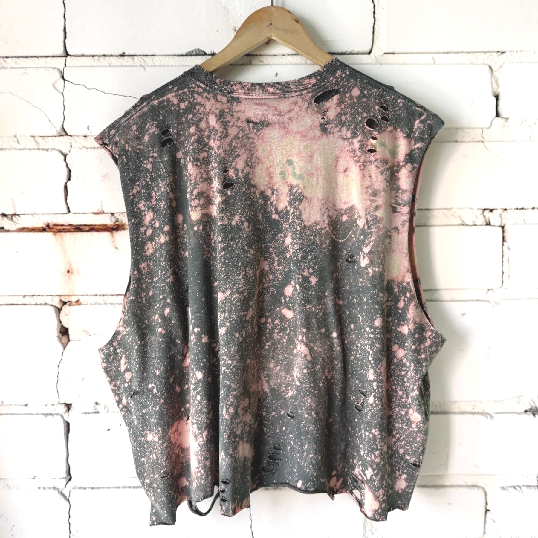 Black Sabbath Bleached Distressed cut off Band Tee