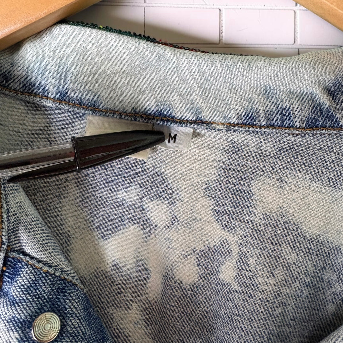 KISS ME DEADLY - Custom Patchwork Bleached Denim Jacket