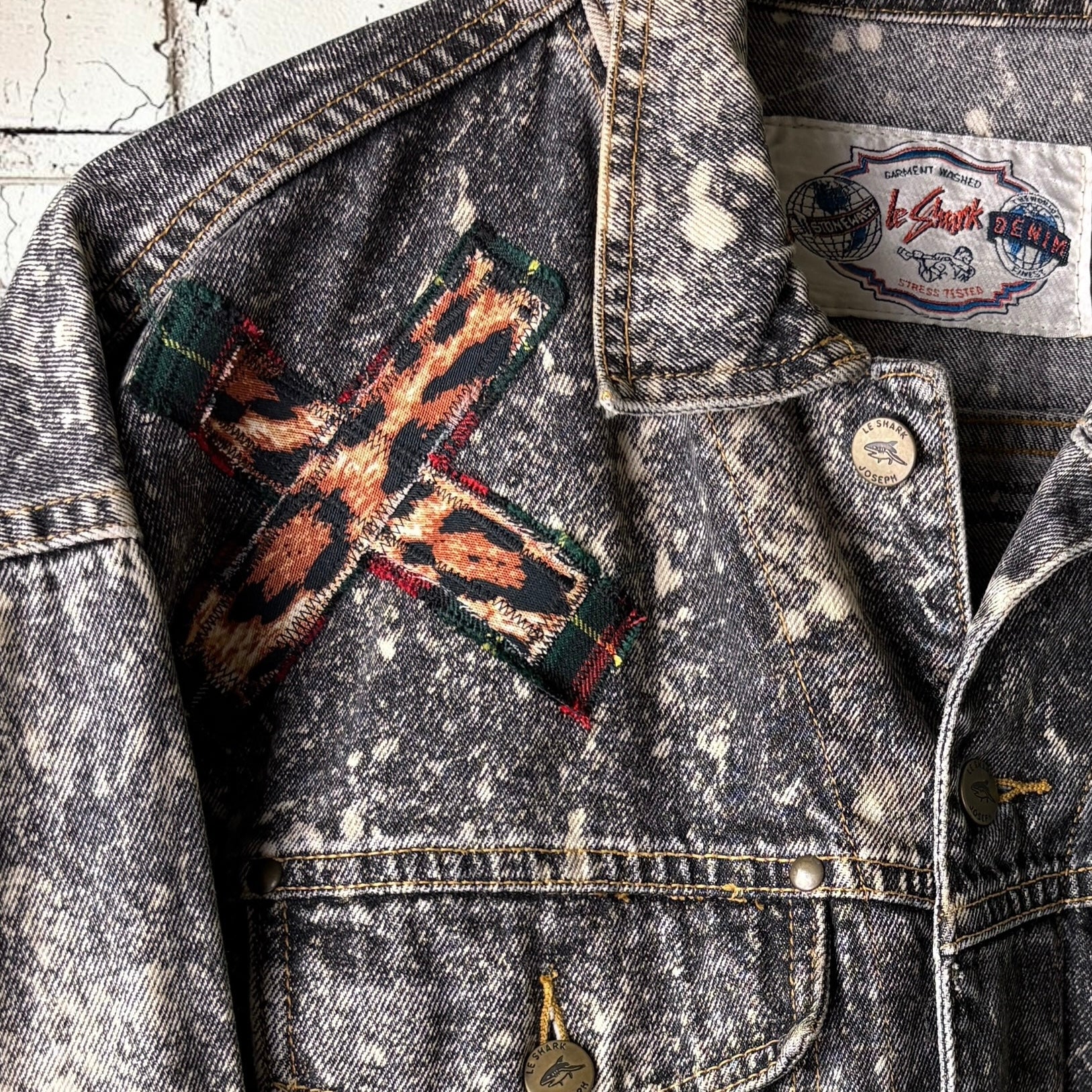 THREAD KENNEDYS - Custom Punk Rock Patch Denim Jacket - Acid Wash Jean Jacket
