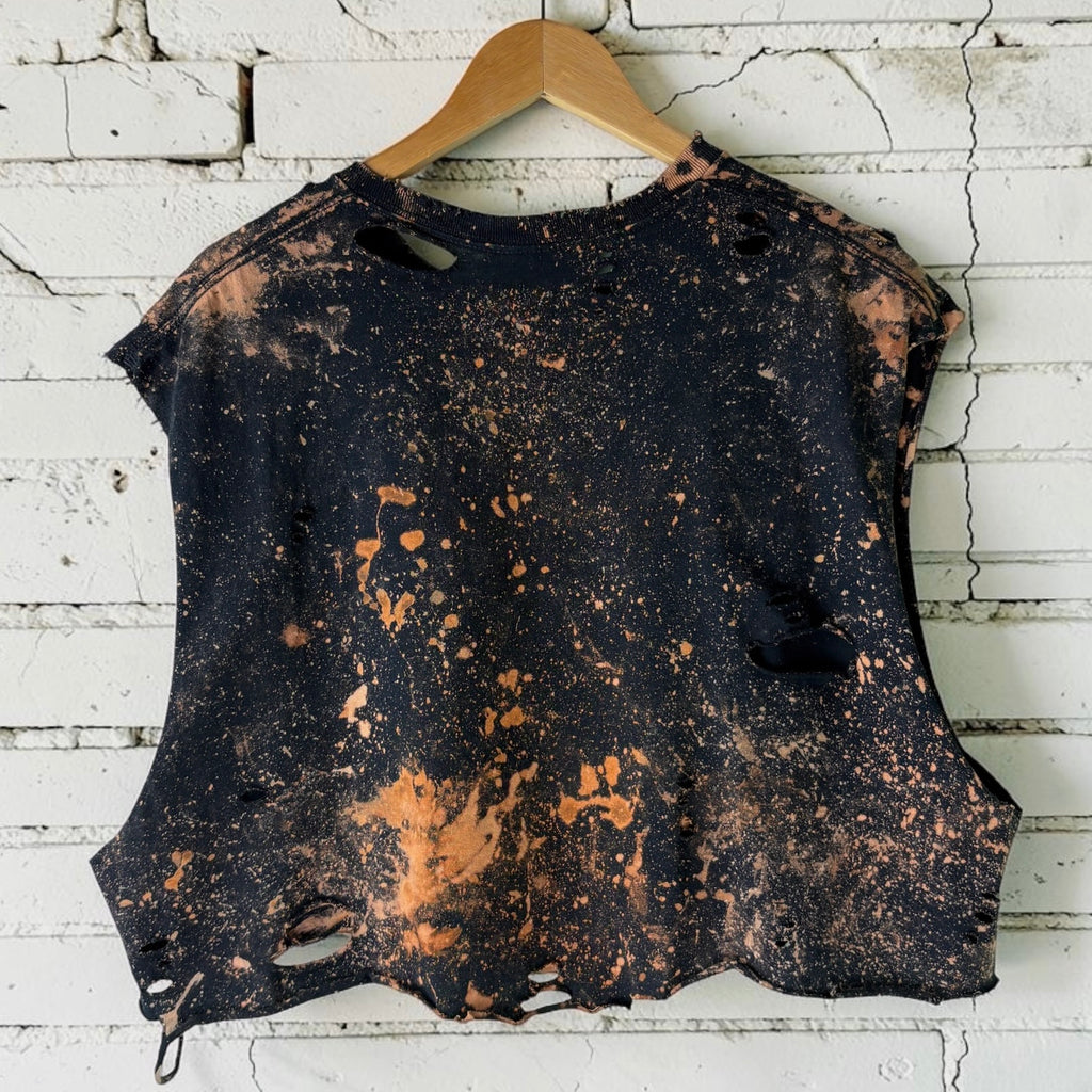 Metallica Bleached Distressed Cropped Tee
