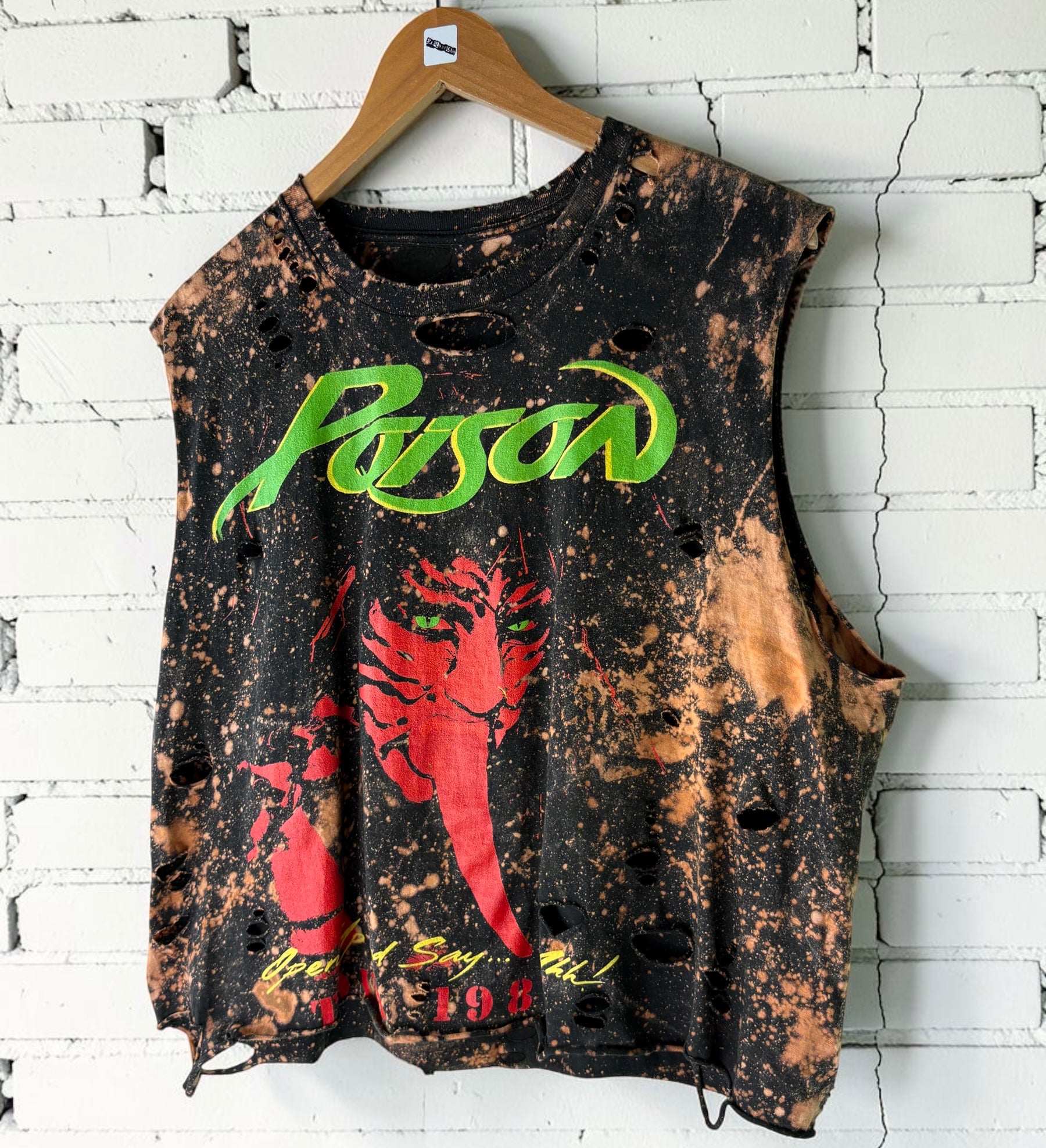 Poison - Open Up And Say… Ahh! Bleached Distressed Tee