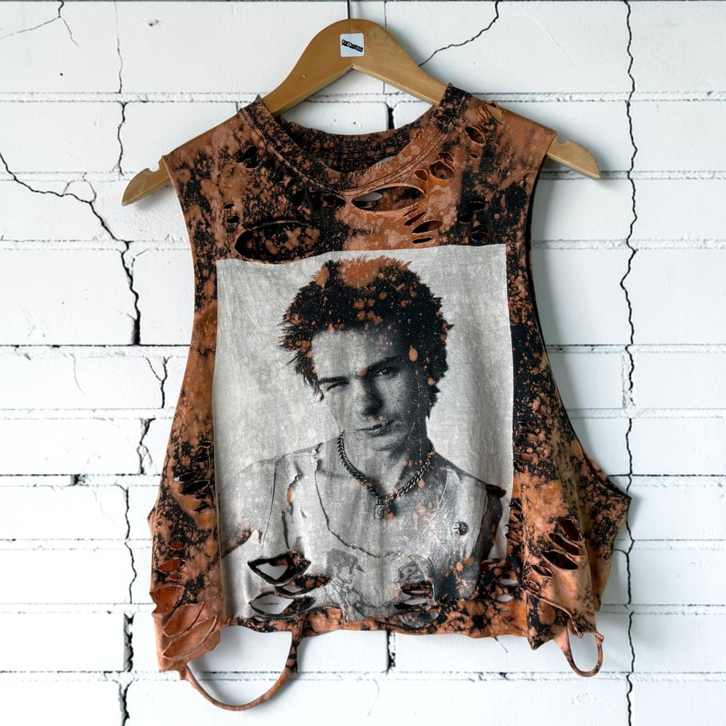 Sid Vicious Sex Pistols Bleached Distressed Tee