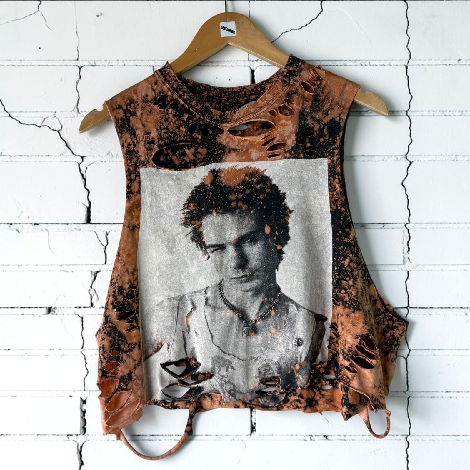 Sid Vicious Sex Pistols Bleached Distressed Tee