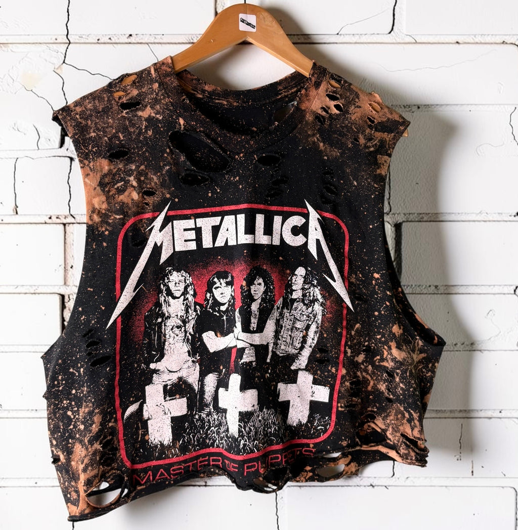 Metallica - Master Of Puppets Bleached Distressed Tee