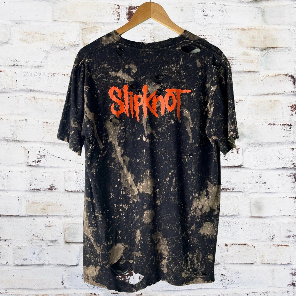 Slipknot Masks Bleach Distressed Band Tee
