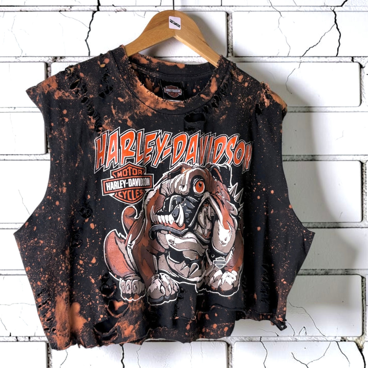 Harley Davidson Ohio Bleached Distressed Cropped Tee