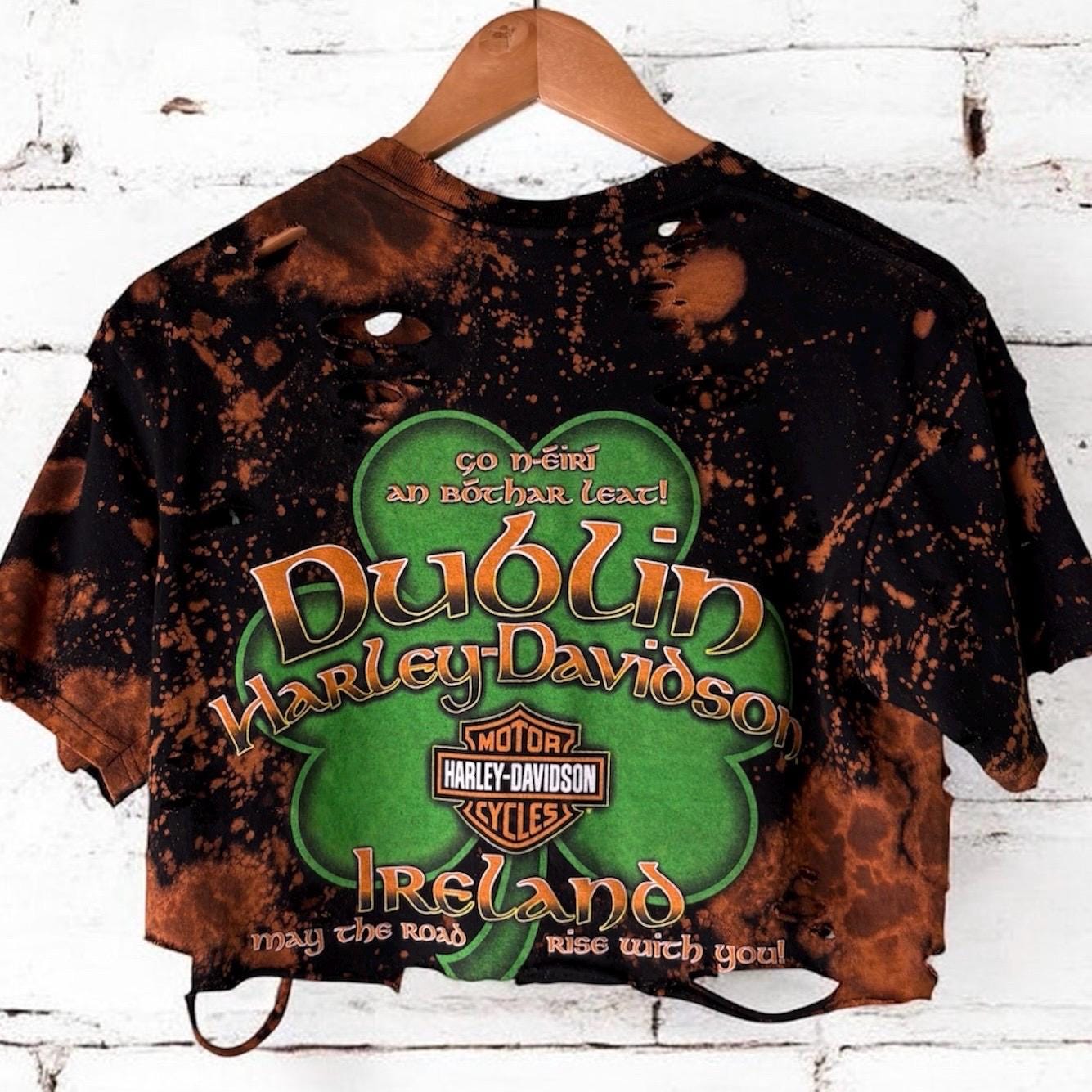 Harley Davidson Dublin Bleached Cropped Tee