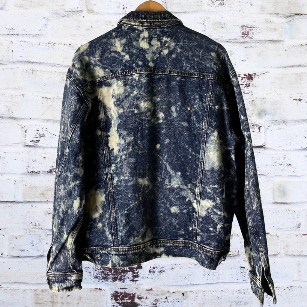 Bleached Splattered Vintage Reworked Denim Jacket