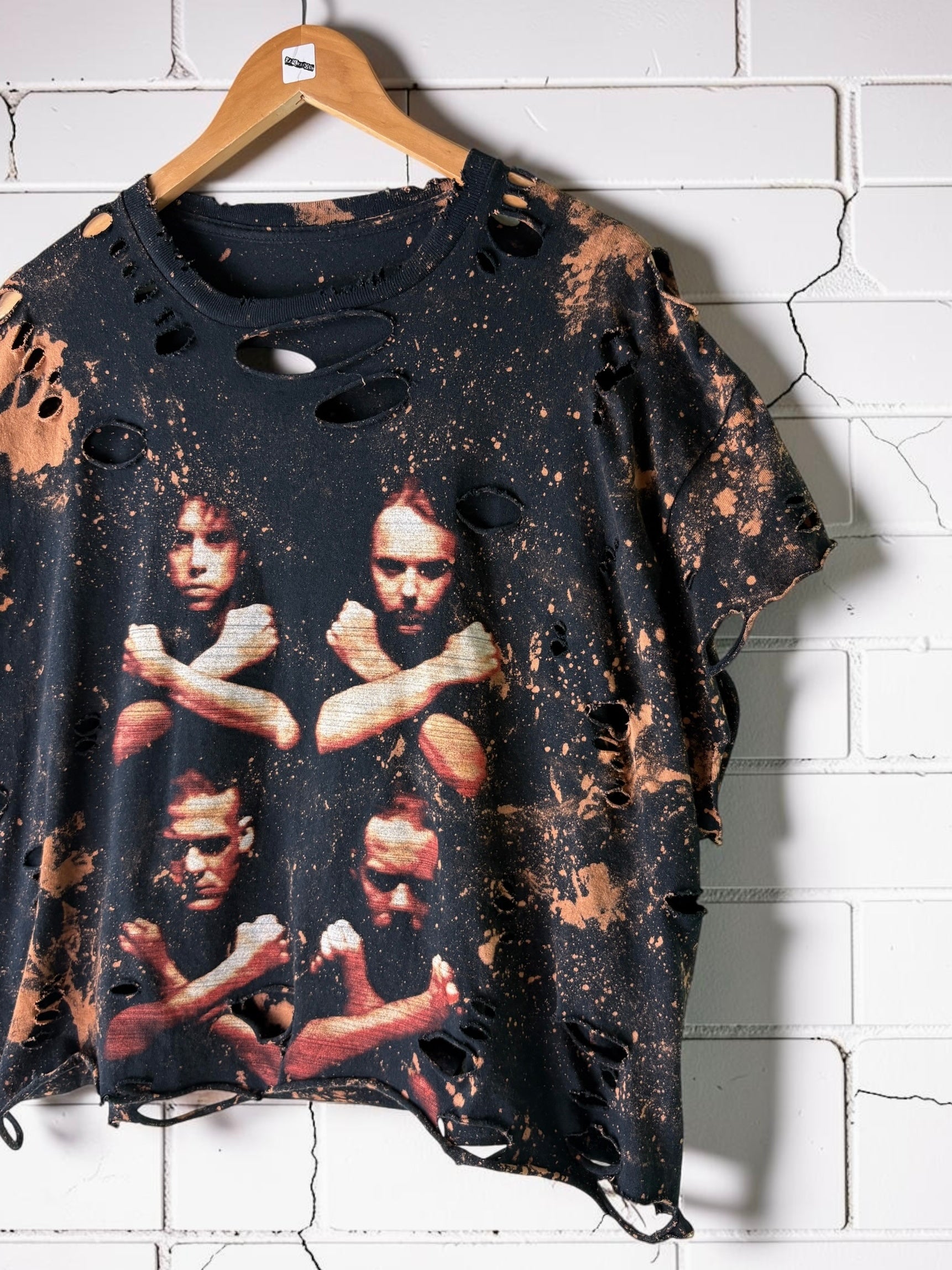 Custom Metallica Band Tee | Hand-Bleached Thrashed T-shirt