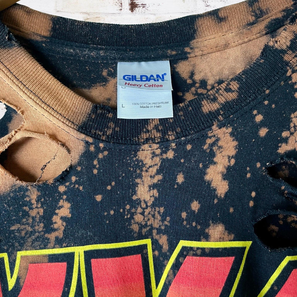 Kiss Bleached Distressed Band Shirt