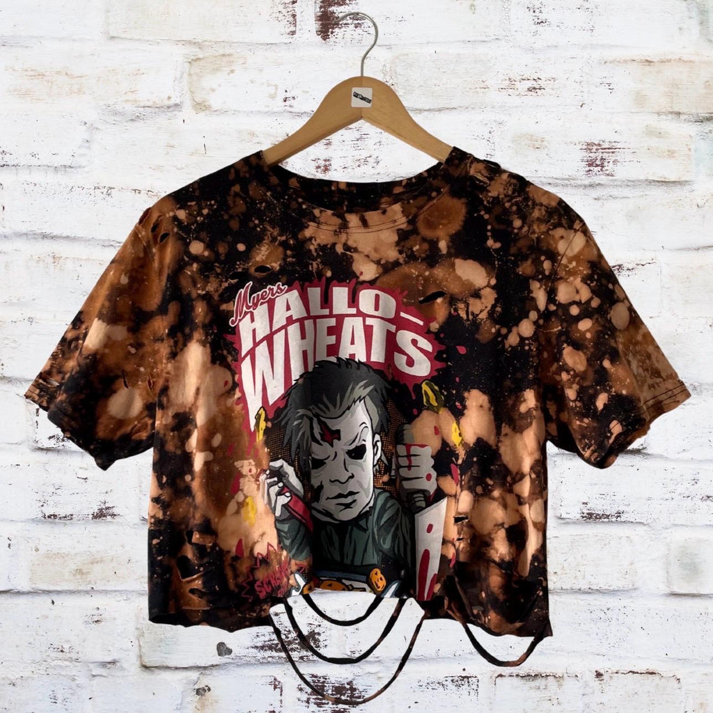 Michael Myers Cropped Distressed T-Shirt
