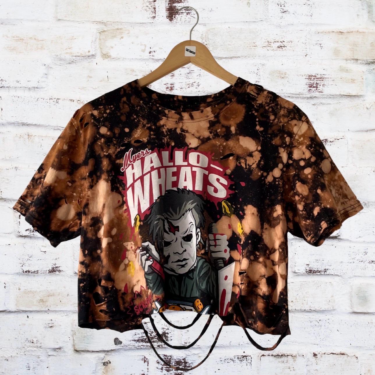 Michael Myers Cropped Distressed T-Shirt