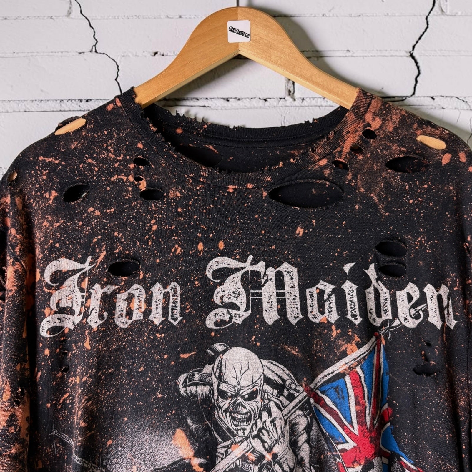 Iron Maiden The Trooper Bleached Distressed Tee