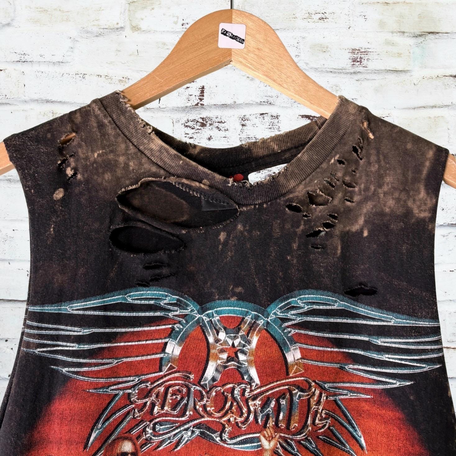 Aerosmith Bleached Shredded Band Tee