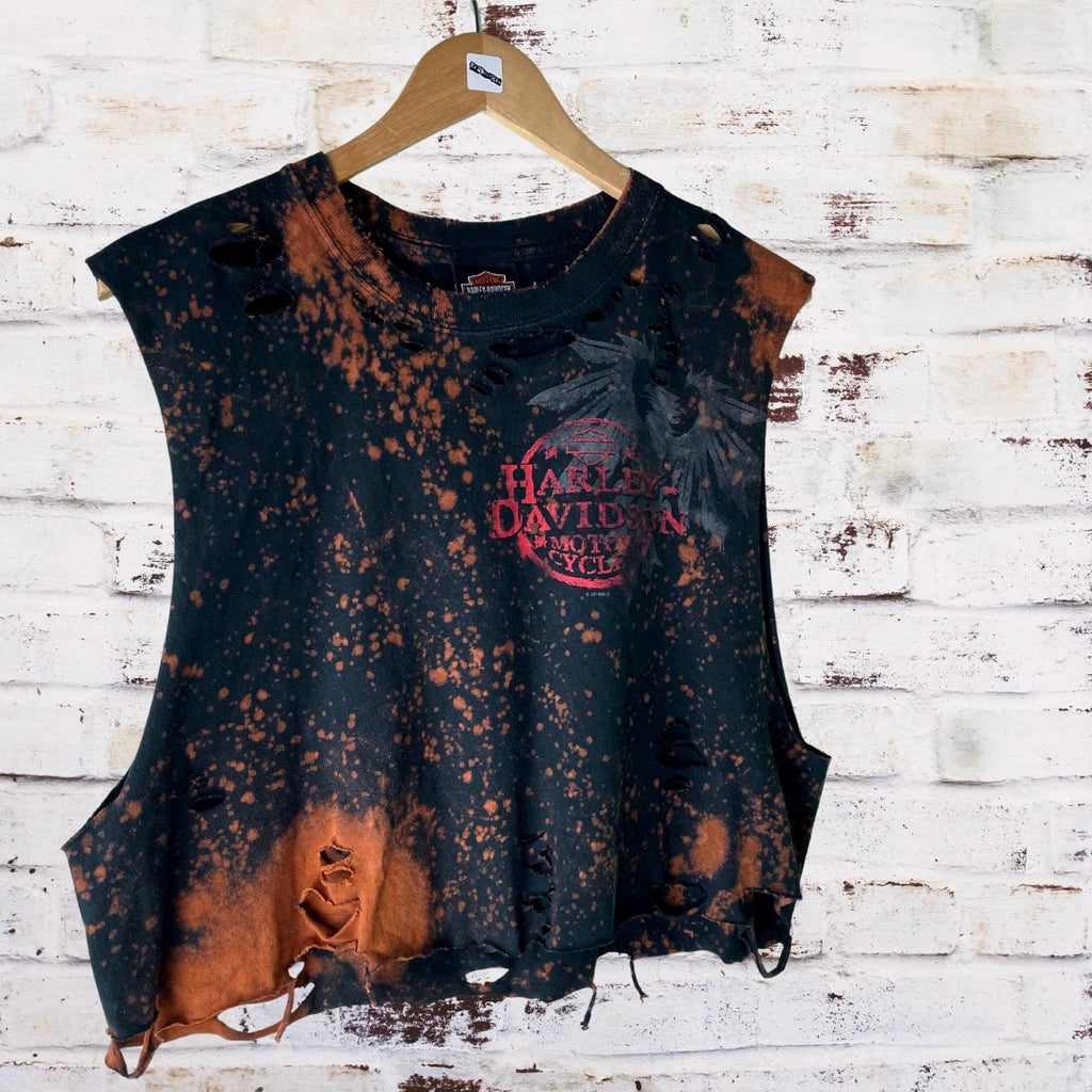 Harley Davidson Chicago Bleached Custom T-Shirt