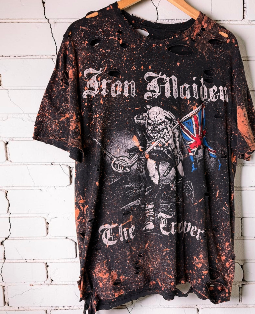 Iron Maiden The Trooper Bleached Distressed Tee