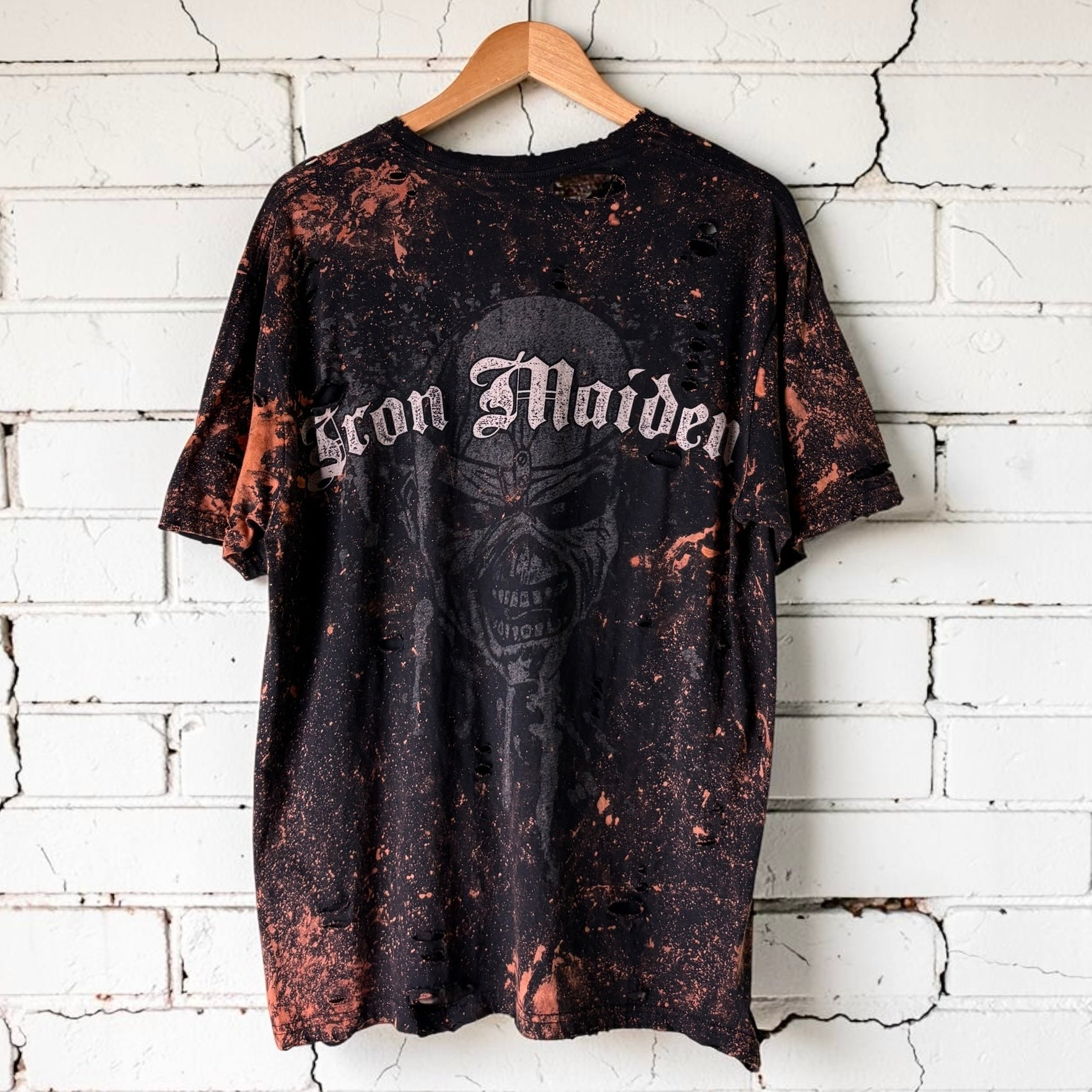 Iron Maiden The Trooper Bleached Distressed Tee