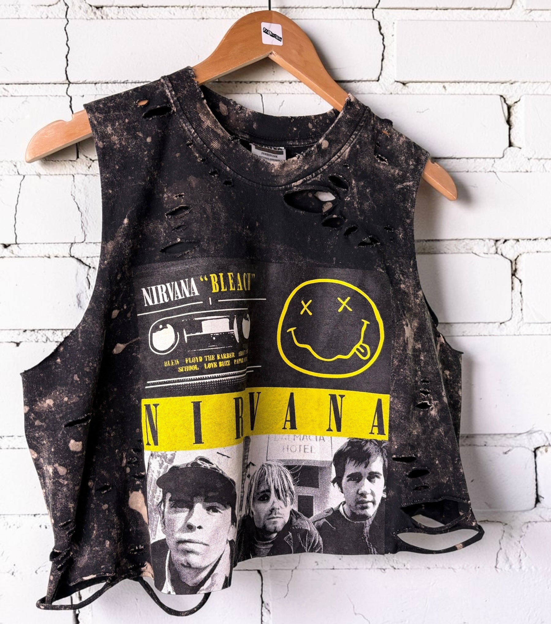 Nirvana Bleach Cropped Distressed Tee