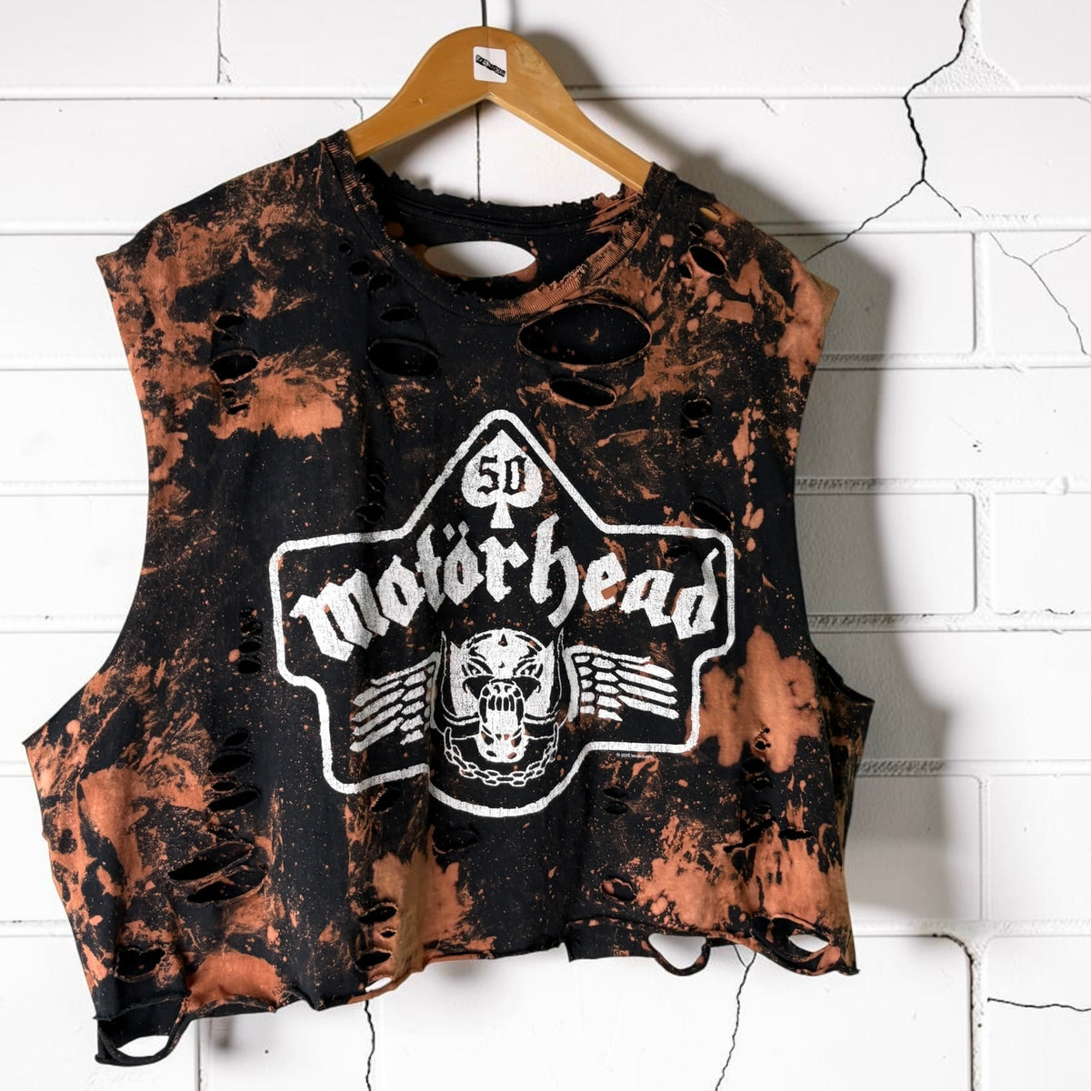 Motörhead Cropped Distressed Band Tee