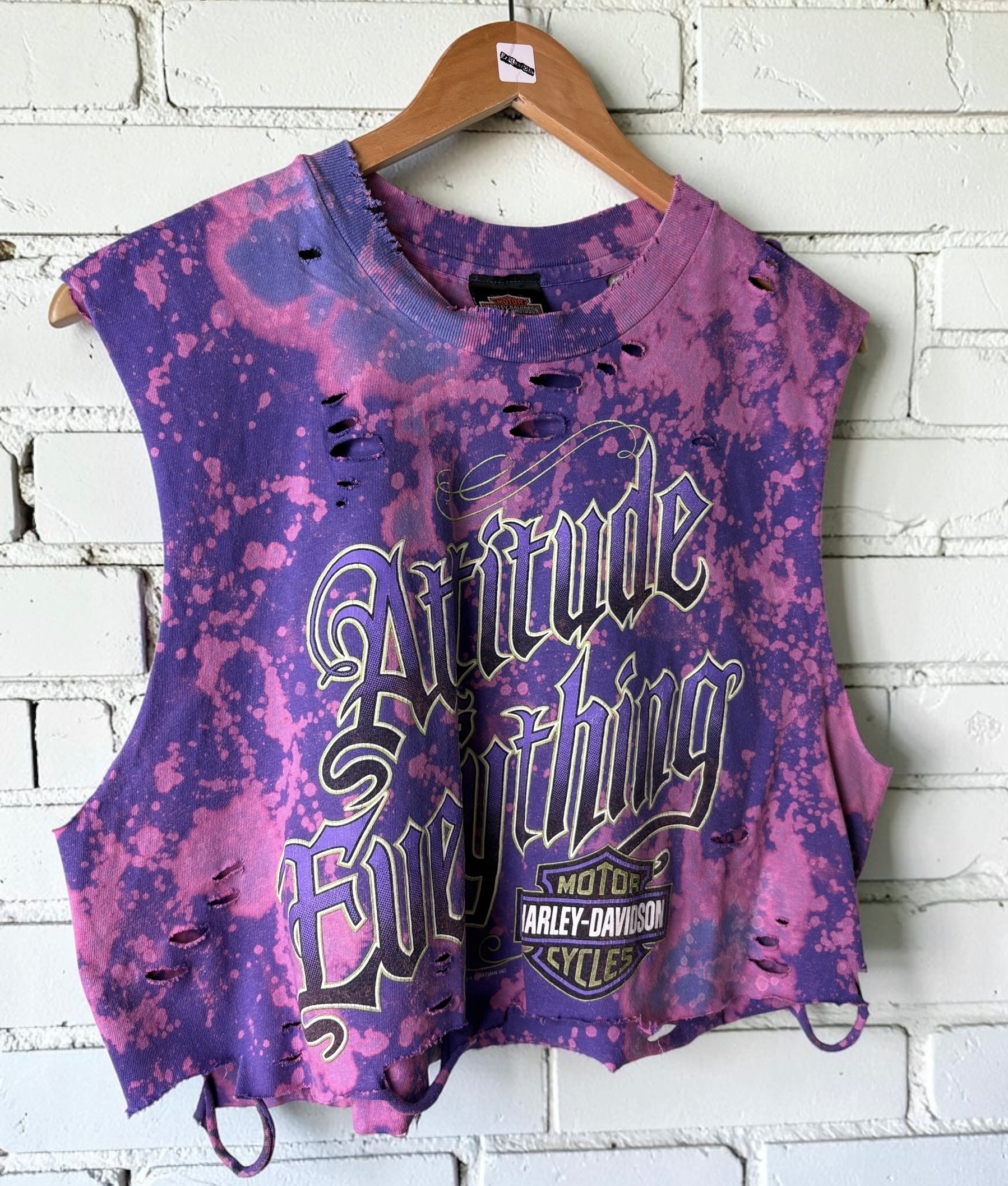 Harley Davidson Fullerton Bleached Distressed Vintage Tee