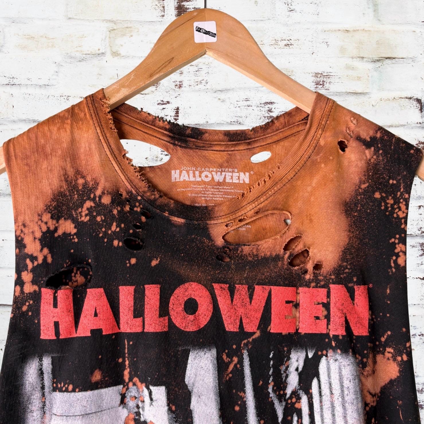 Halloween Michael Myers Bleached Distressed Horror Tee