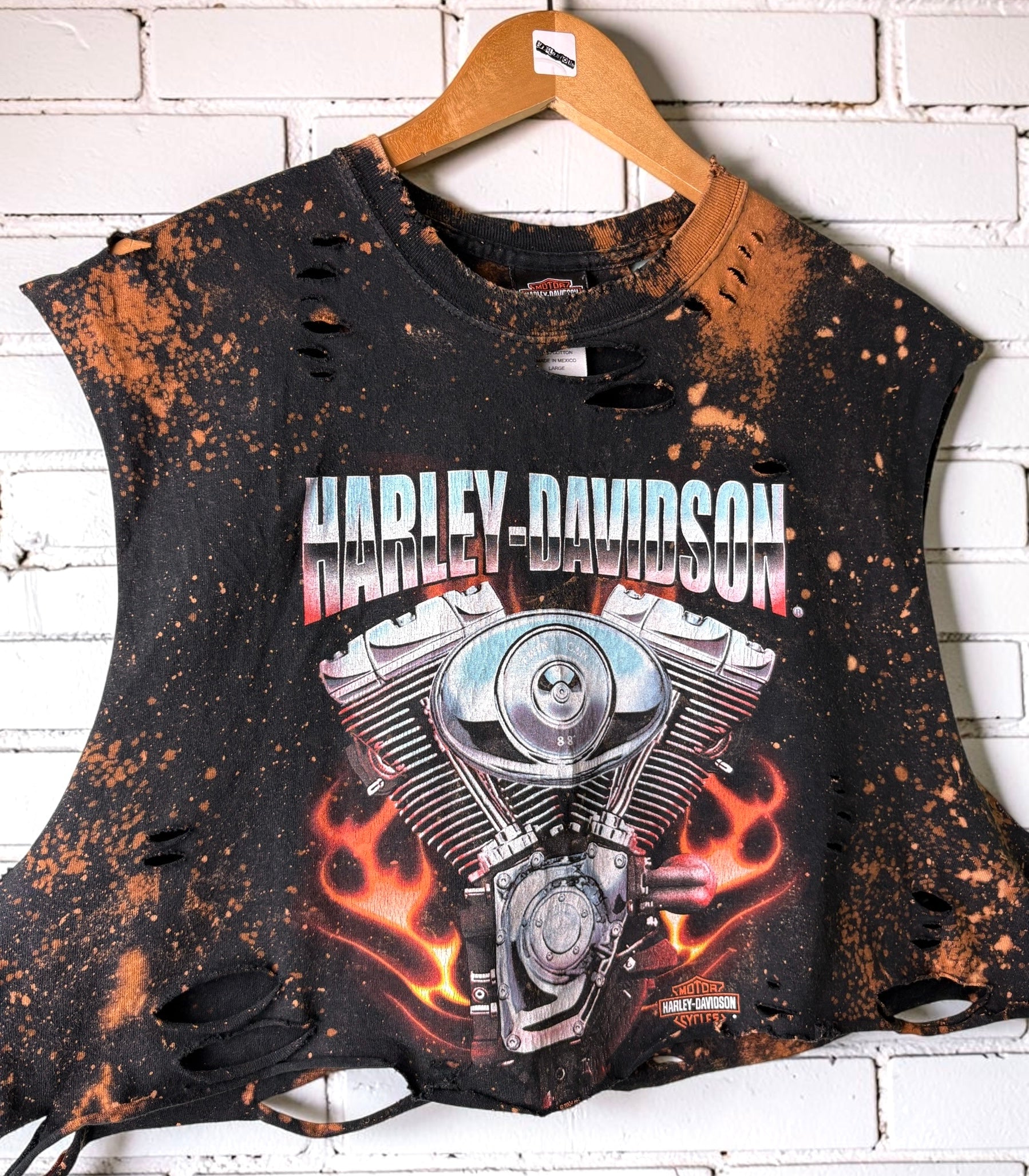 Harley David Wauwatosa Bleached Cropped Tee