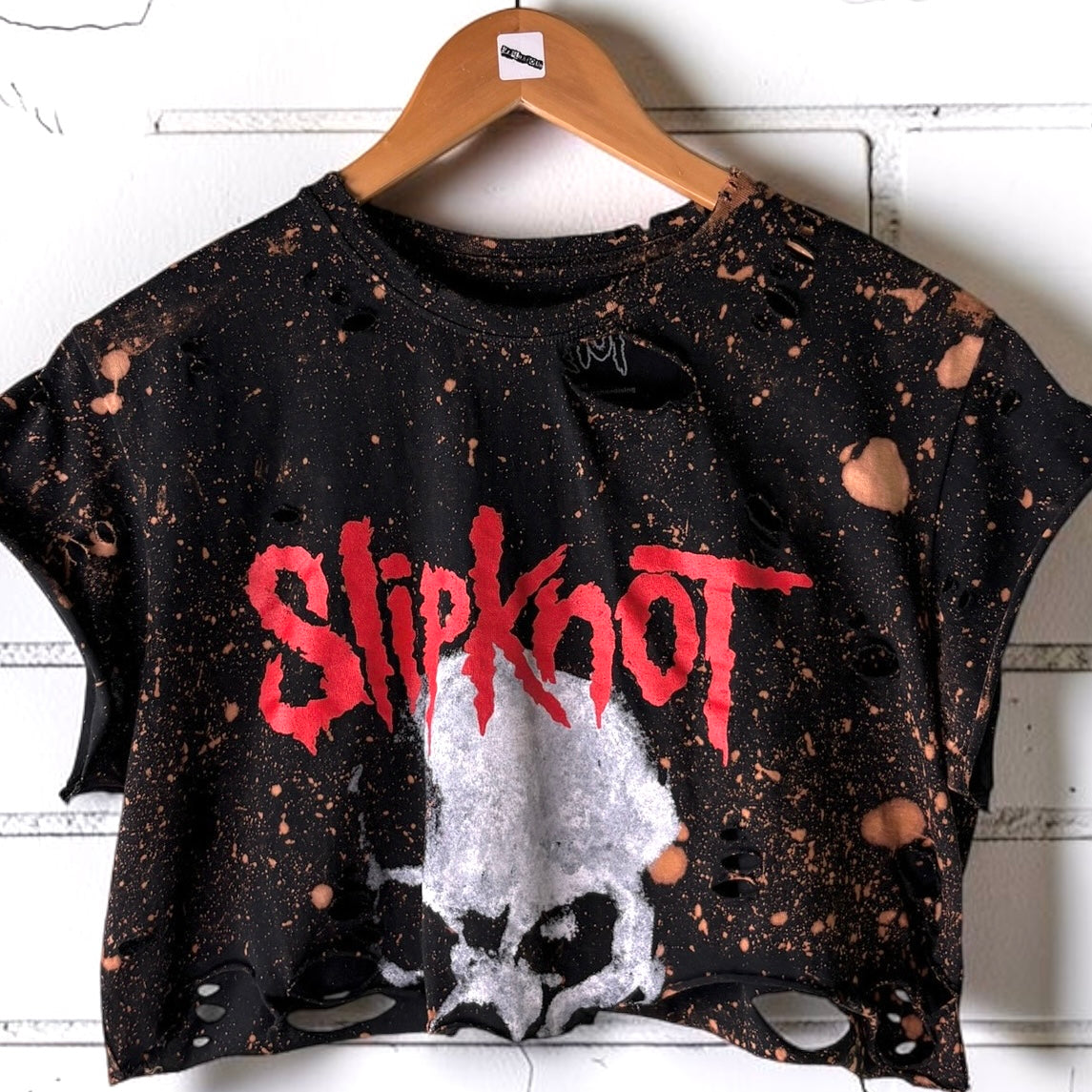 Slipknot - The Gray Chapter Bleached Distressed cropped Band Tee