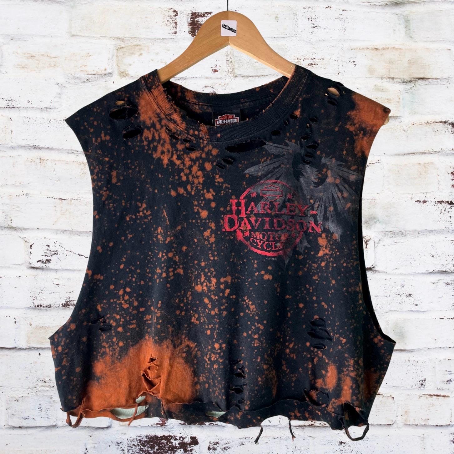 Harley Davidson Chicago Bleached Custom T-Shirt