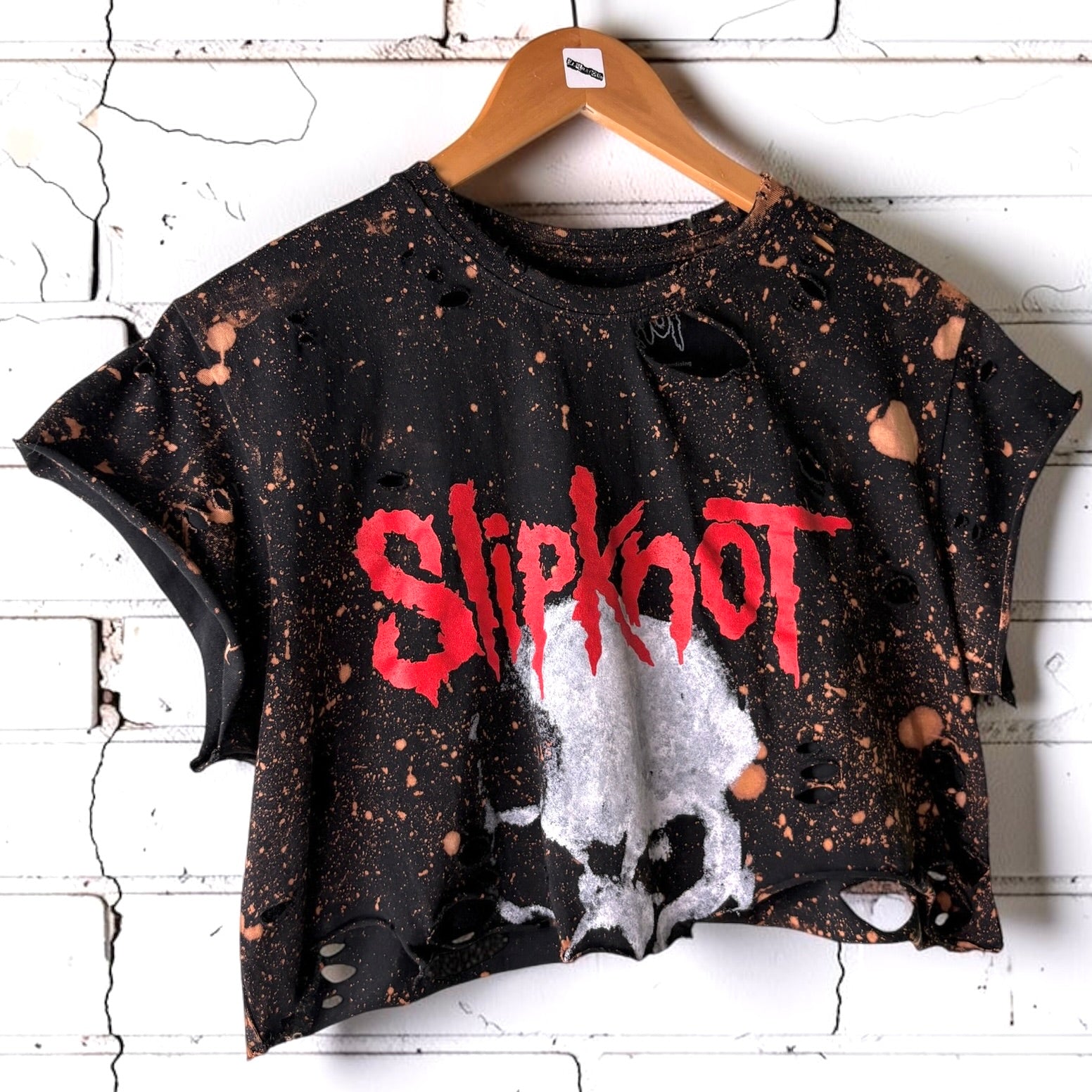 Slipknot - The Gray Chapter Bleached Distressed cropped Band Tee