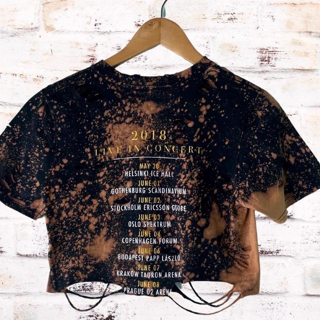 Elvis Presley Bleached Cropped shredded t-shirt