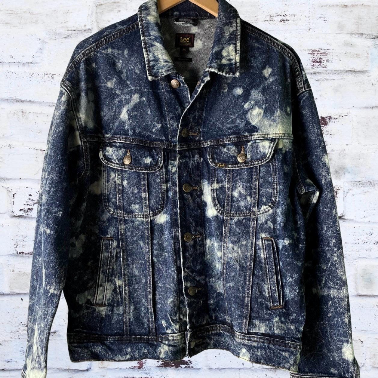 Bleached Splattered Vintage Reworked Denim Jacket
