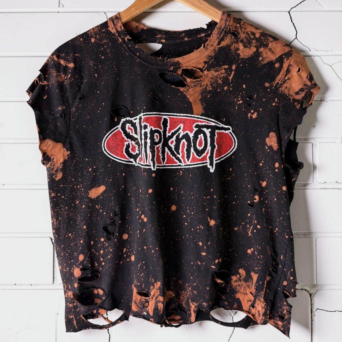Slipknot Bleached Distressed Band Tee