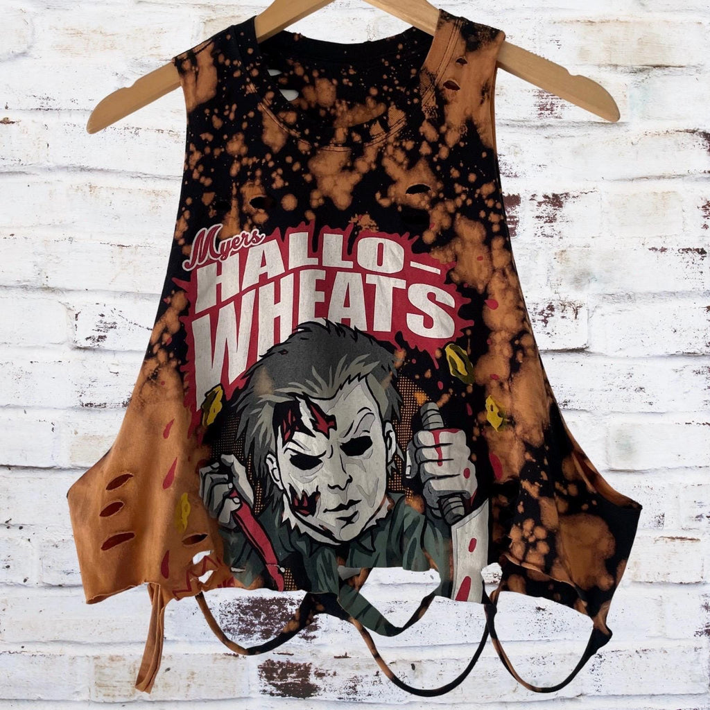 Michael Myers Cropped Distressed Tee
