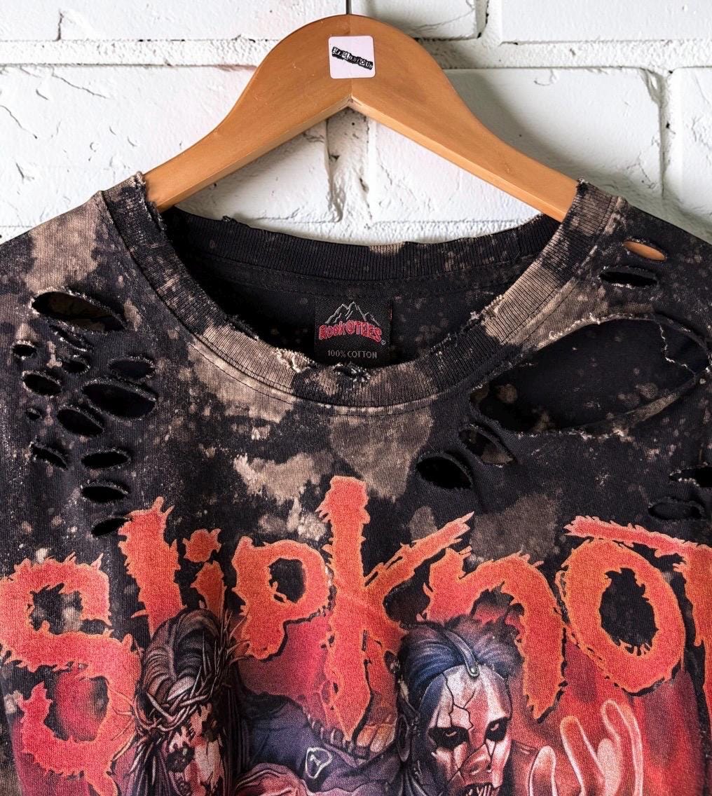 Slipknot Bleached Distressed cropped Band Tee