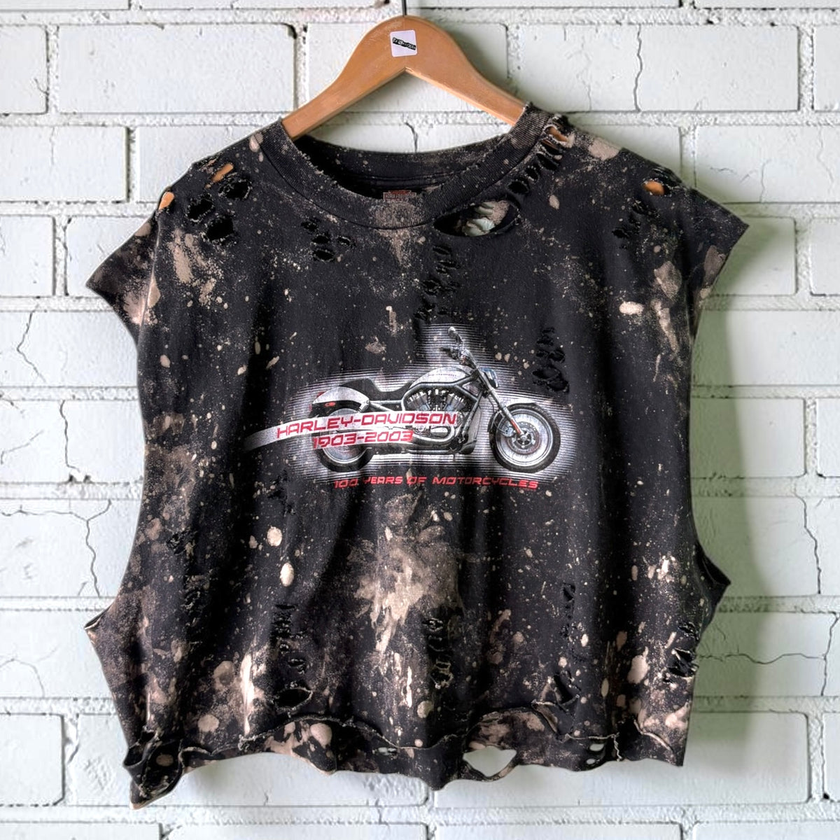 Harley Davidson Orlando Bleached Distressed Cropped Tee