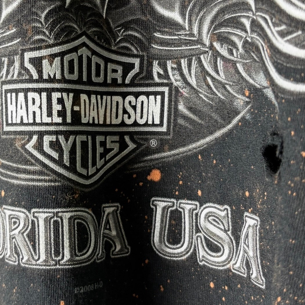 Harley Davidson Orlando Bleached Distressed Cropped Tee