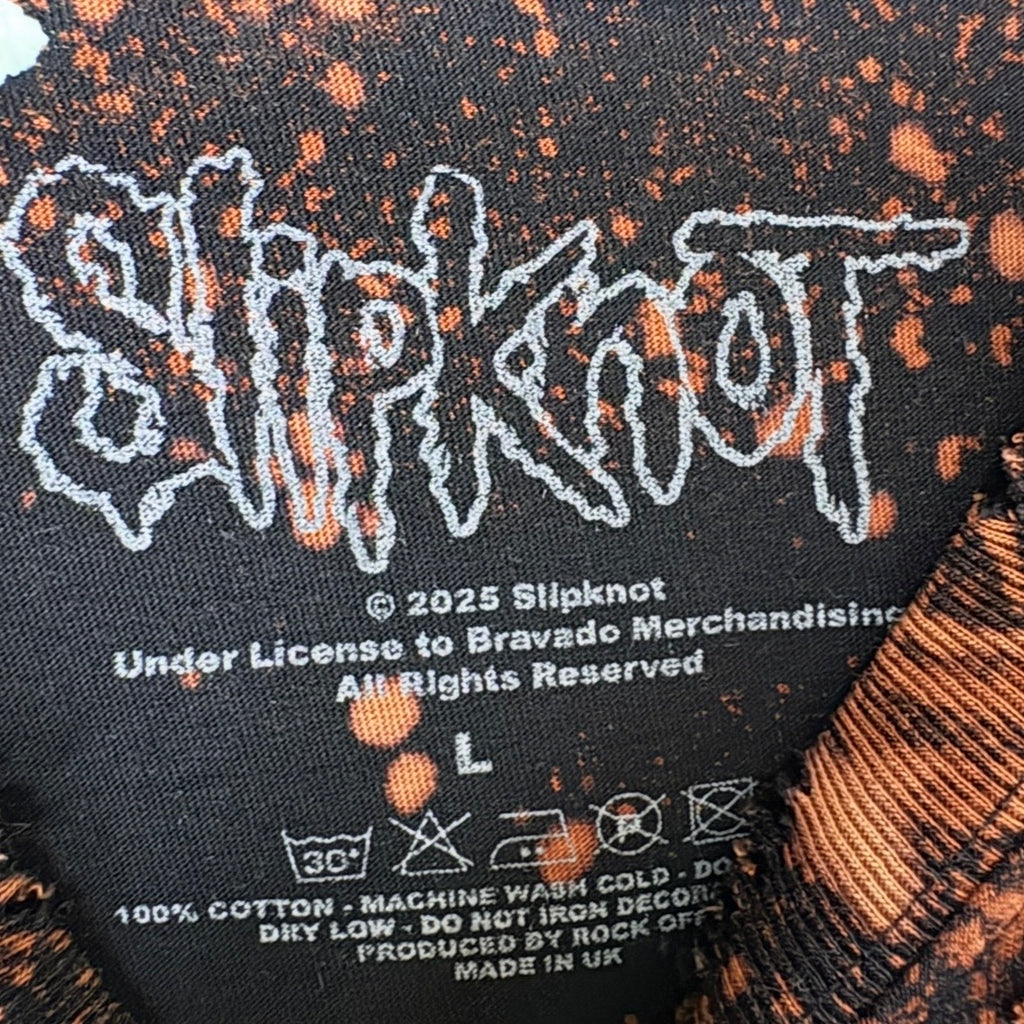 Slipknot Bleached Distressed cropped sleeveless Band Tee