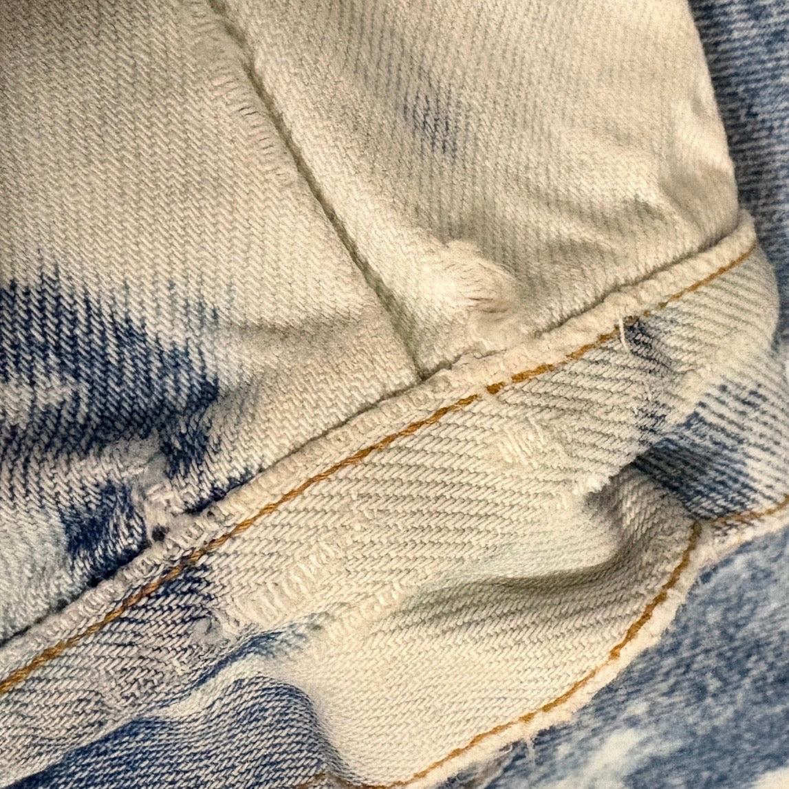 KISS ME DEADLY - Custom Patchwork Bleached Denim Jacket