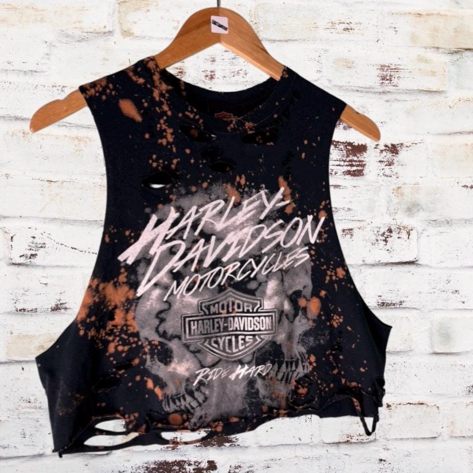 Harley Davidson Newmarket Bleached Cropped Tee