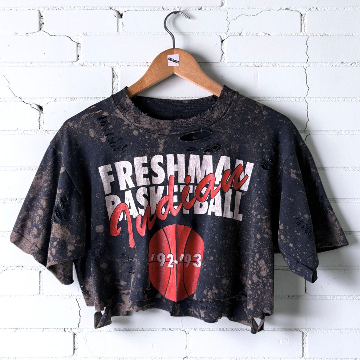 Vintage cropped Bleached Distressed Graphic T-shirt