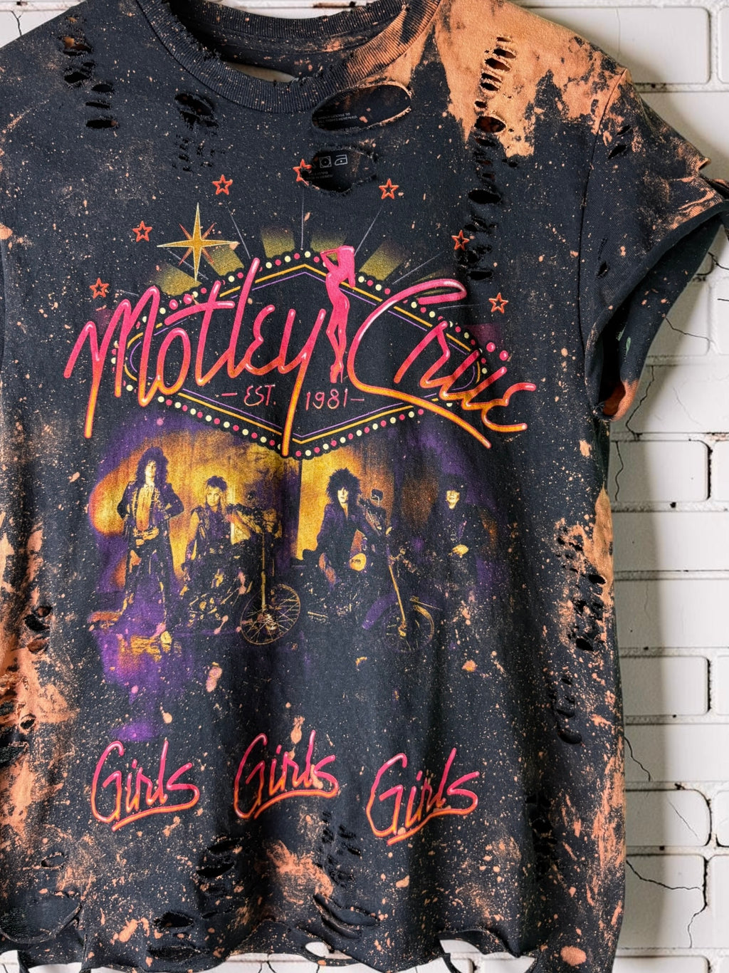 Motley Crue Girls Girls Girls Distressed Tee