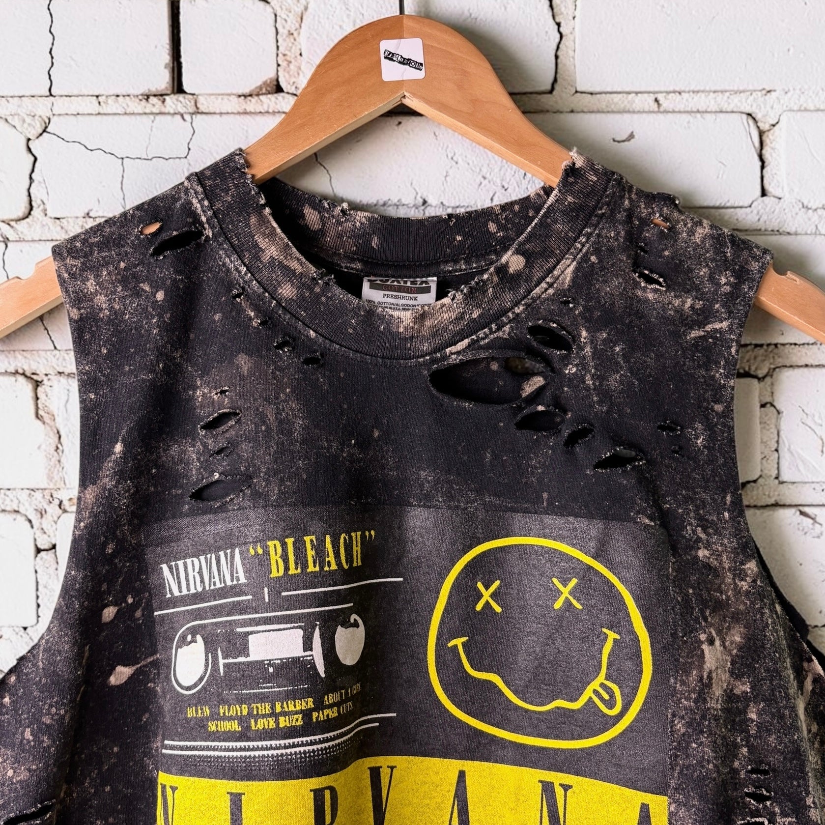 Nirvana Bleach Cropped Distressed Tee
