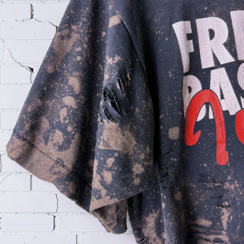 Vintage cropped Bleached Distressed Graphic T-shirt