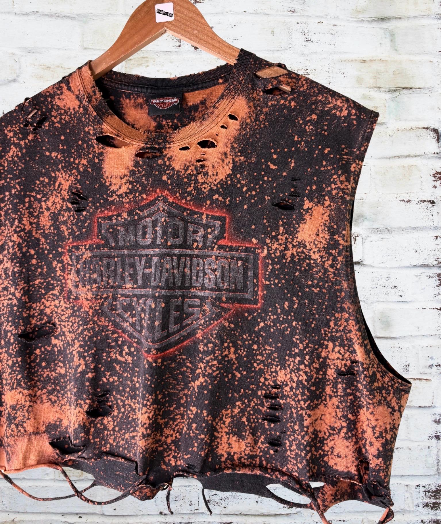 Harley Davidson Florida Bleached Custom Thrashed T-Shirt