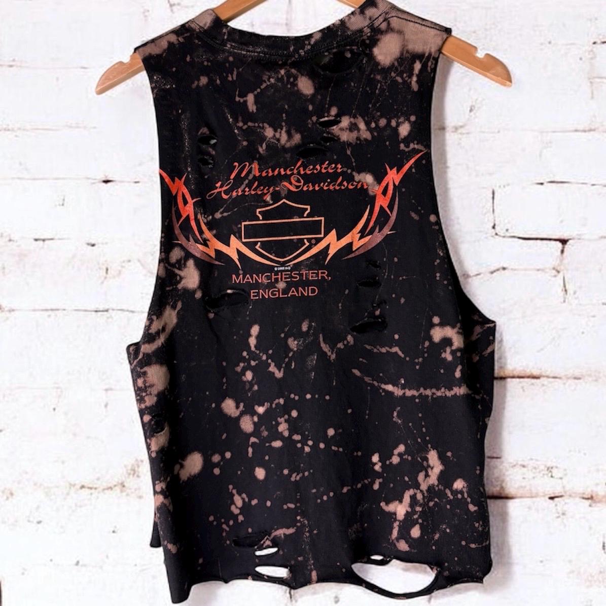 Harley Davidson Manchester Bleached distressed Tee