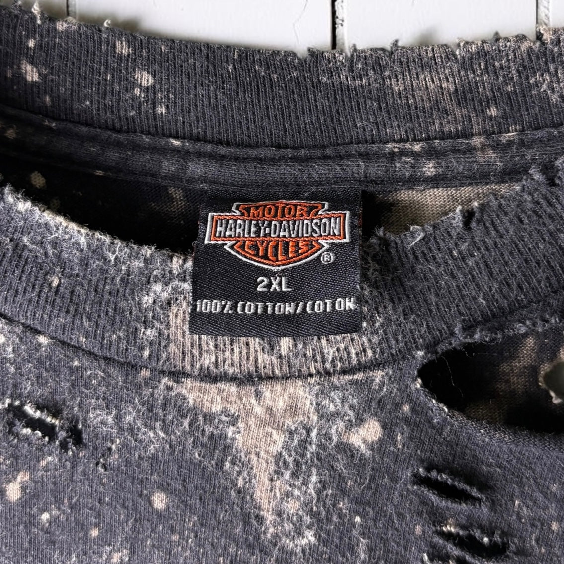 Harley Davidson Orlando Bleached Distressed Cropped Tee