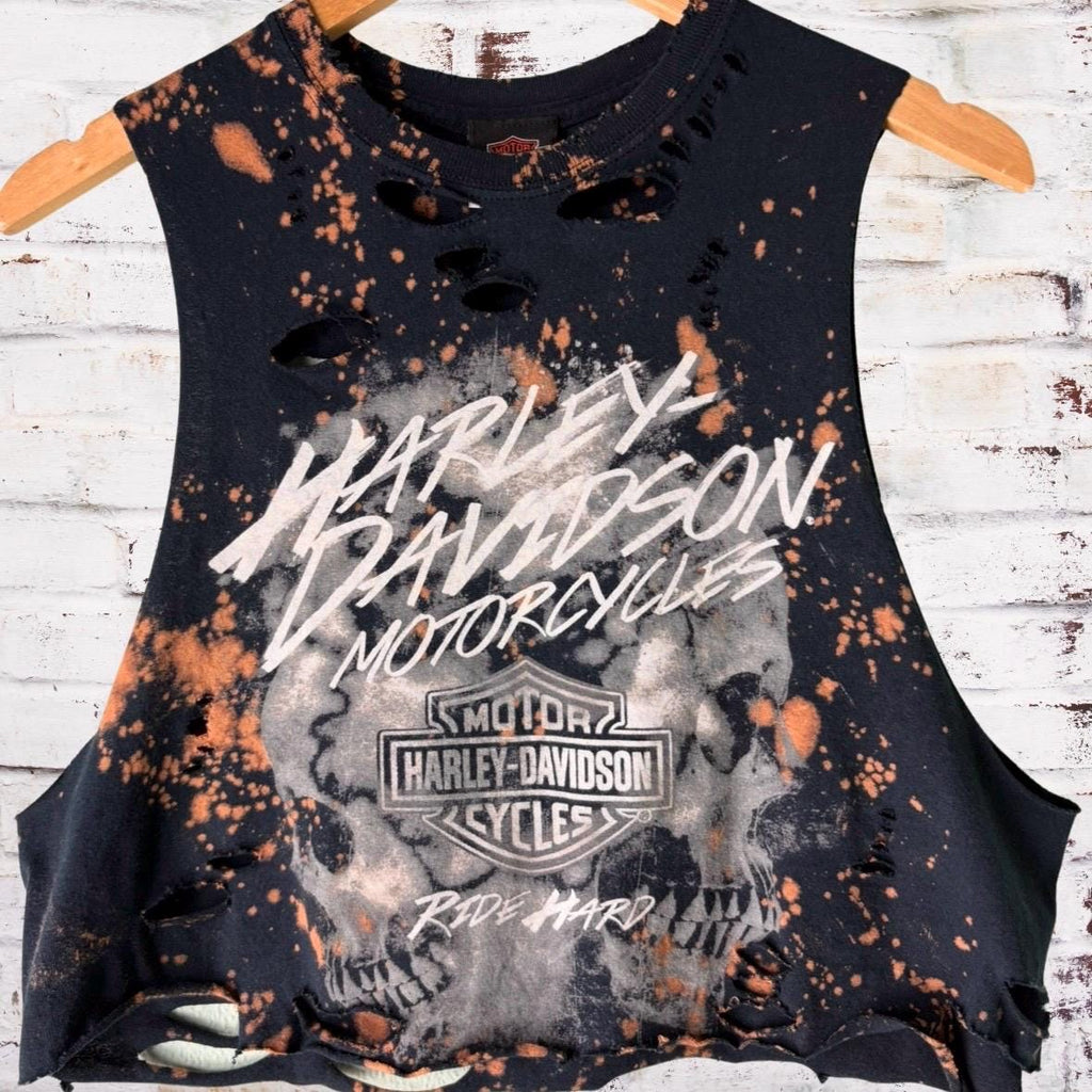 Harley Davidson Newmarket Bleached Cropped Tee